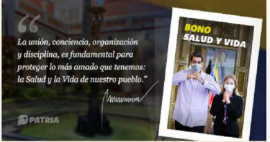 Sistema Carnet de la Patria inició entrega del nuevo Bono Salud y Vida