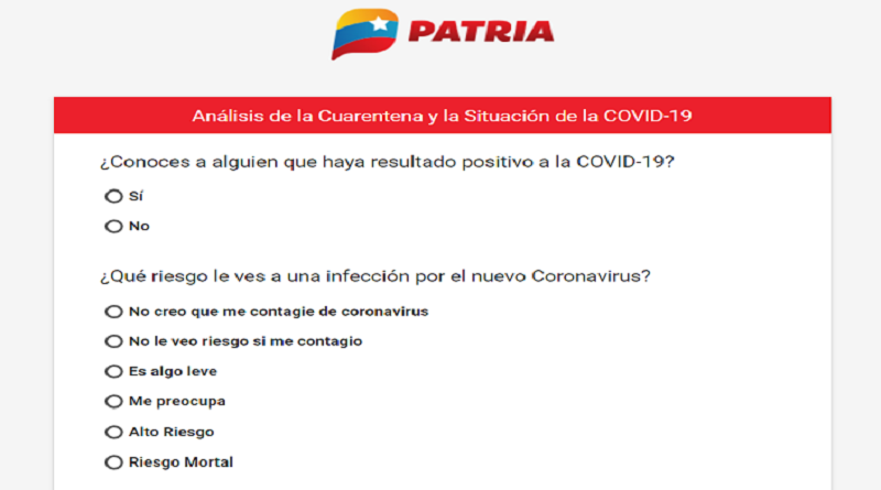 ESPECIAL | Plataforma del Carnet de la Patria actualiza nueva encuesta digital para la Prevención COVID-19