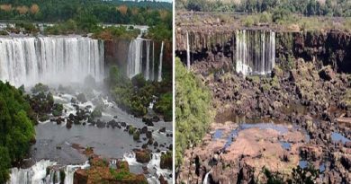 Sin gente y sin agua: Cascadas del Iguazú entre Argentina y Brasil muestran desolación ante pandemia y sequía