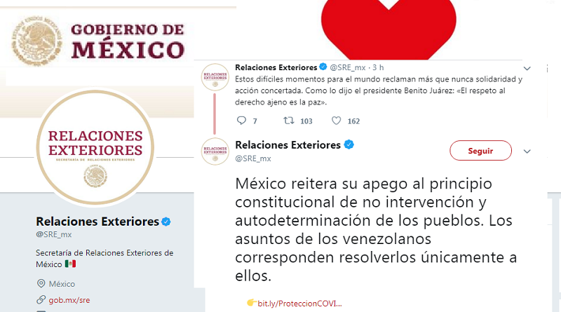 Venezuela agradece a México digna posición en contra de intervencionismo imperialista