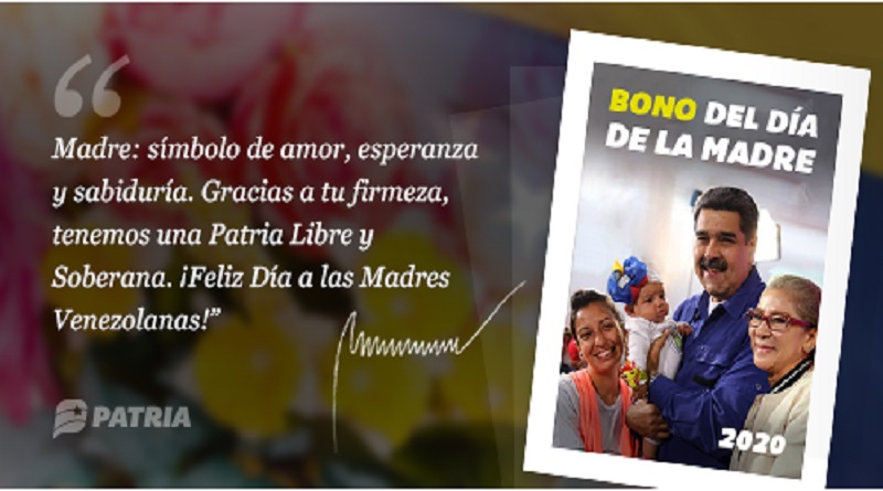 Inicia entrega de bono especial del Día de la Madre a través de la plataforma Patria