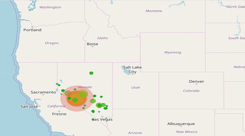 Nevada sacudida este viernes por terremoto de magnitud 6.2