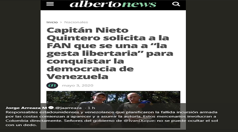 Mercenarios estadounidenses y prófugos venezolanos confiesan incursión armada fracasada e implican directamente a gobierno de Colombia