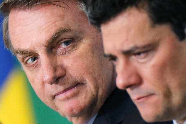 Bolsonaro en los buenos tiempos con Sergio Moro, luego que éste acusara falsamente a Lula da Silva y lo mandara a la cárcel