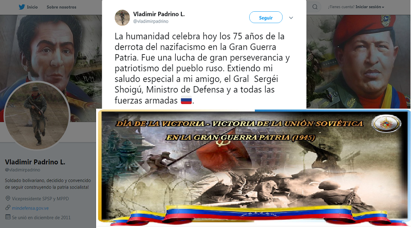 Ministro de la Defensa felicita a las Fuerzas Armadas de Rusia por 75 años de la victoria sobre los nazis