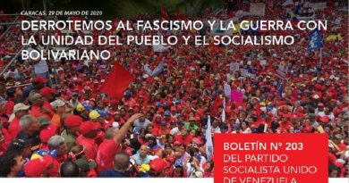 Boletín del PSUV Nº 203: "Derrotemos al fascismo y la guerra con la unidad del pueblo y el Socialismo Bolivariano"