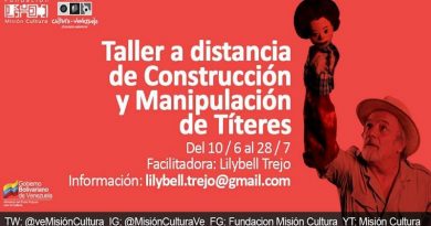 Misión Cultura abre taller a distancia Construcción y Manipulación de Títeres a partir de este mes de junio