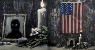 Artista urbano británico dedica su nueva obra sobre el racismo quemando la bandera de EE.UU.