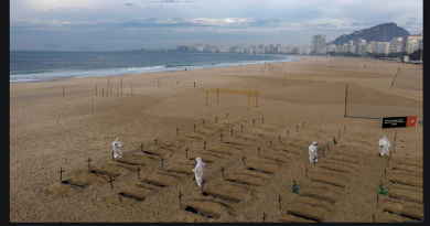 PANDEMIA | Cavaron tumbas en playa de Río de Janeiro en protesta contra Bolsonaro