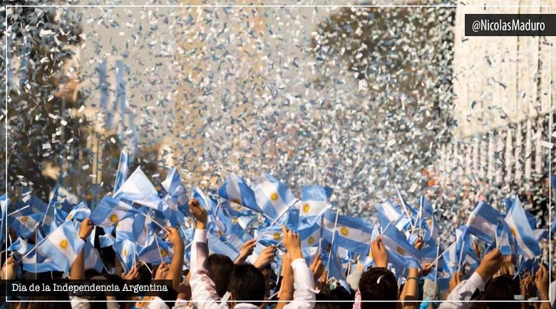Venezuela felicita al pueblo de Argentina al conmemorar 204° aniversario de su independencia
