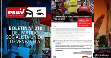 Boletín 210 del PSUV: Combatimos y vencemos en Venezuela y el mundo