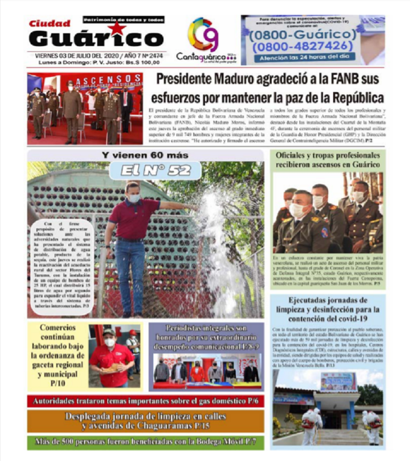 Ascensos militares acapararon titulares de portadas de medios venezolanos este viernes 3JUL