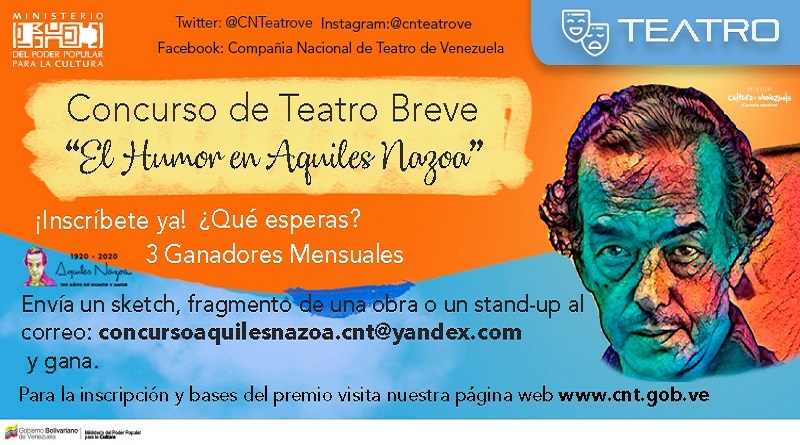 Concurso de Teatro de Humor breve Aquiles Nazoa cierra sus inscripciones el 31 de julio