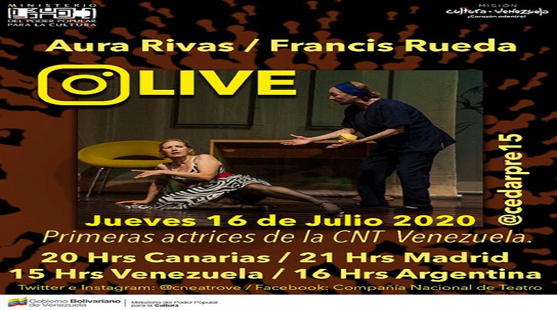 El Centro para el Desarrollo de las Artes y Prensa de España entrevistará a las primeras actrices venezolanas Aura Rivas y Francis Rueda este jueves