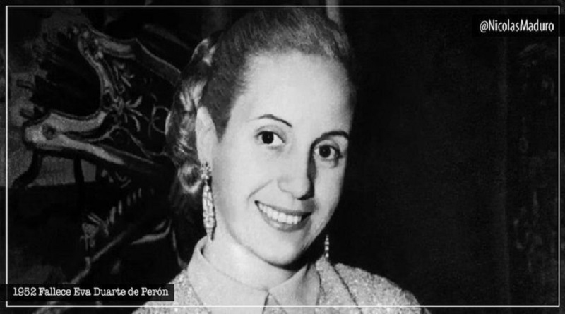 Presidente Nicolás Maduro recordó siembra de la lideresa argentina Eva Perón