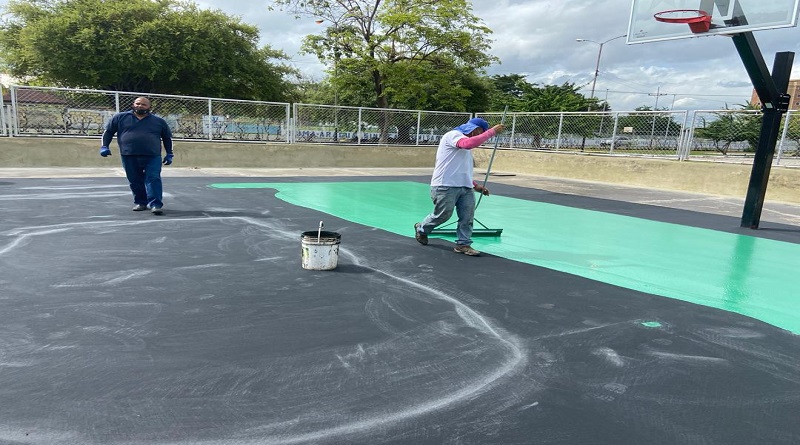 Avanzan trabajos de rehabilitación del Polideportivo Las Delicias de Aragua