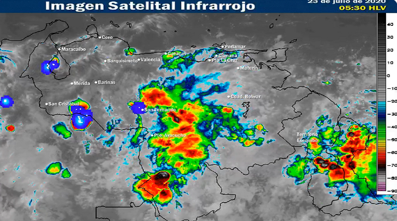 Prevén para este jueves precipitaciones acompañadas de actividad eléctrica en varias regiones del país
