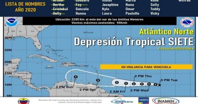Sistema Nacional de Gestión de Riesgo vigila evolución de Depresión Tropical N° 7 en el país