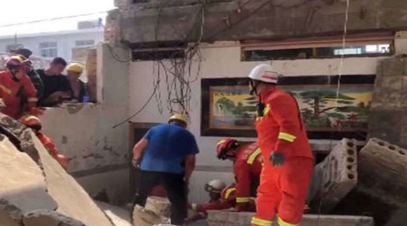 Derrumbe de restaurante al norte de China deja al menos 17 fallecidos