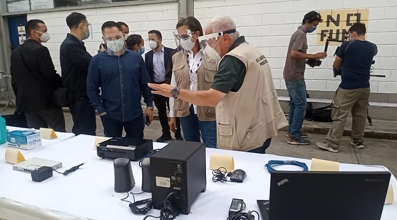 Junta Nacional Electoral supervisa despacho de equipos de comunicación, material de bioseguridad y limpieza