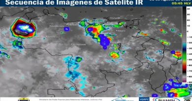 Continúa la nubosidad y precipitaciones en gran parte del territorio venezolano