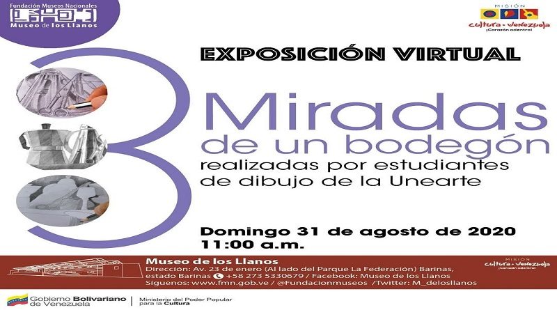 Este 31 de agosto el Museo de los Llanos presentará la exposición virtual "Tres Miradas"