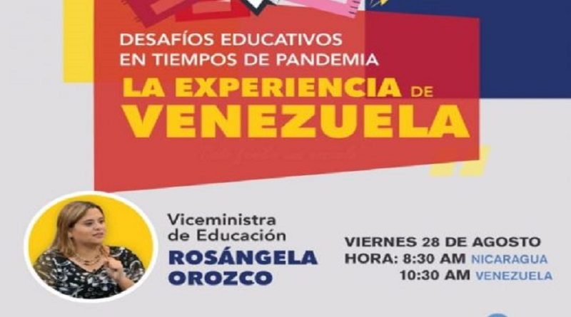Venezuela intercambiará experiencias educativas en videoconferencia sobre los "Desafíos Educativos en tiempos de Pandemia"