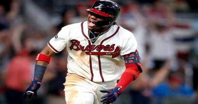 Ronald Acuña Jr. conectó el cuadrangular más largo de su carrera en Grandes Ligas