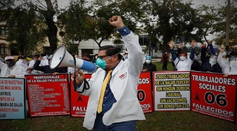 Médicos peruanos exigen insumos y equipos de bioseguridad contra COVID-19