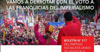 Edición N° 217 del boletín del PSUV: Con el voto se derrotaran las franquicias del imperialismo