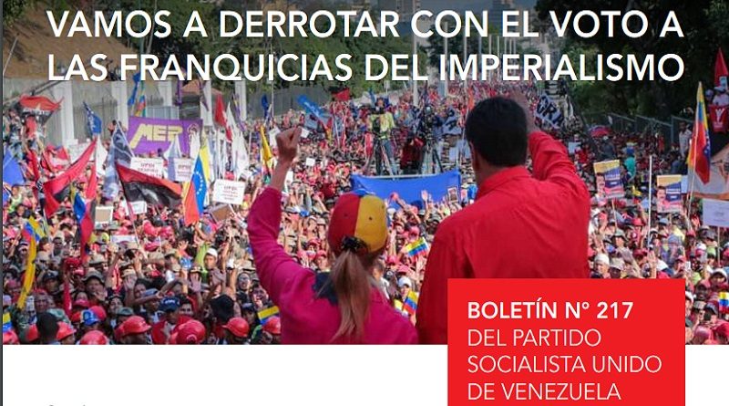 Edición N° 217 del boletín del PSUV: Con el voto se derrotaran las franquicias del imperialismo