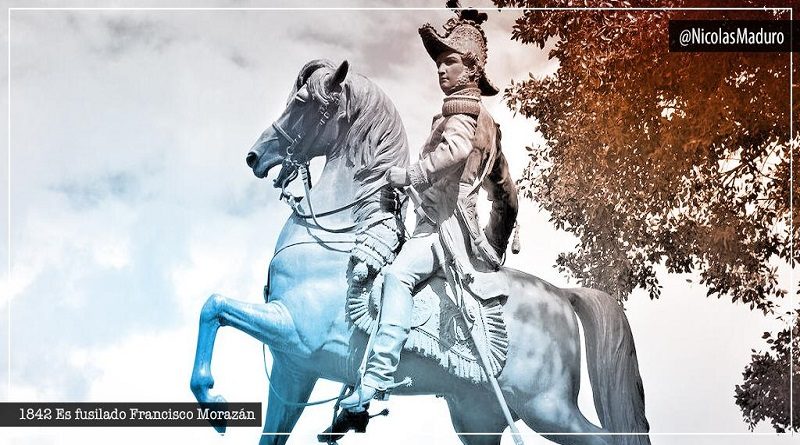 Hoy se cumplen 178 años del fusilamiento de Francisco Morazán general de espíritu rebelde que dedicó su vida a defender la libertad