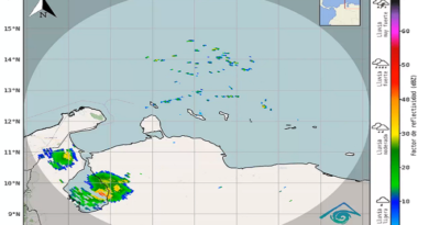 Se observan ecos de precipitaciones en zonas del Zulia, Trujillo y este de Falcón