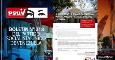 Boletín 218 del PSUV destaca orientaciones para ir a la batalla electoral a rescatar la AN