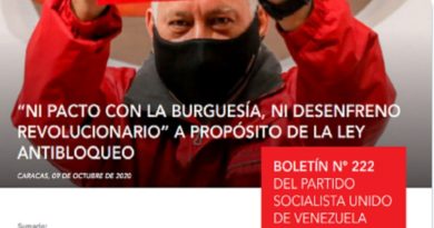 Boletín 222 del PSUV | Ley Antibloqueo ni pacto con la Burguesía, ni desenfreno Revolucionario