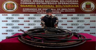GNB captura a sujeto por hurto de material estratégico en Bolívar