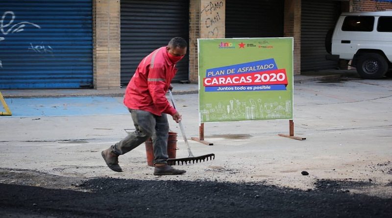 Avanza Plan de Asfaltado Caracas 2020 con la colocación de 1.200 toneladas en la parroquia San Pedro