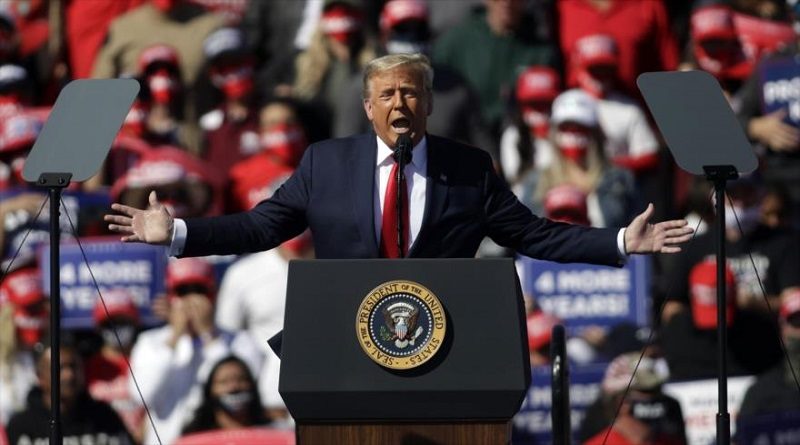 El presidente de EE.UU., Donald Trump, ofrece un mitin de campaña electoral en Bullhead City, Arizona, el 28 de octubre de 2020. (Foto: AFP)