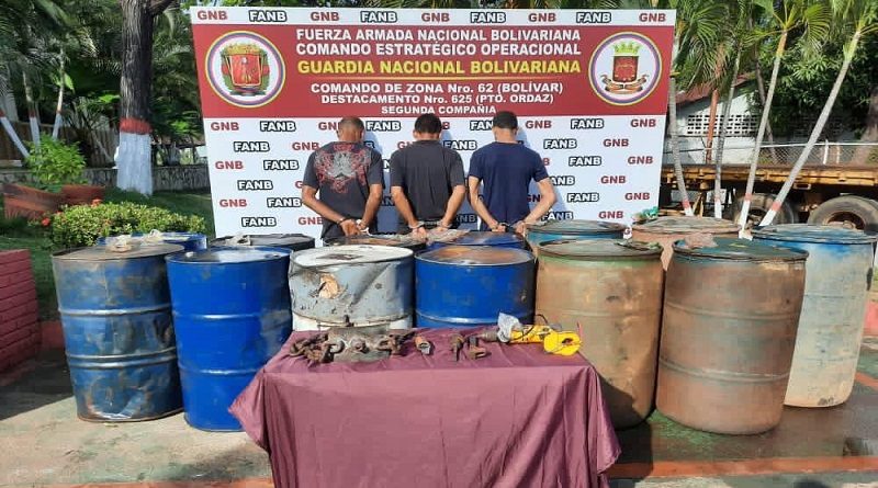 GNB desarticuló banda que hurtó 2.640 litros de gasoil en Bolívar