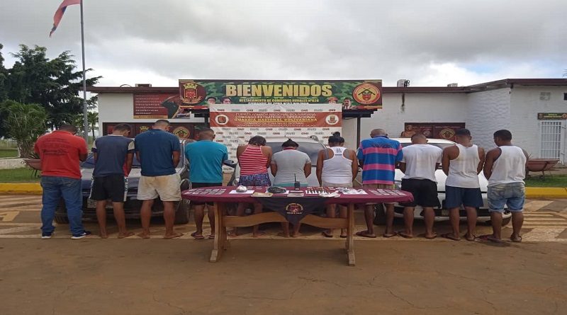 GNB capturan a 11 personas del grupo delictivo El Perú en el Callao Bolívar