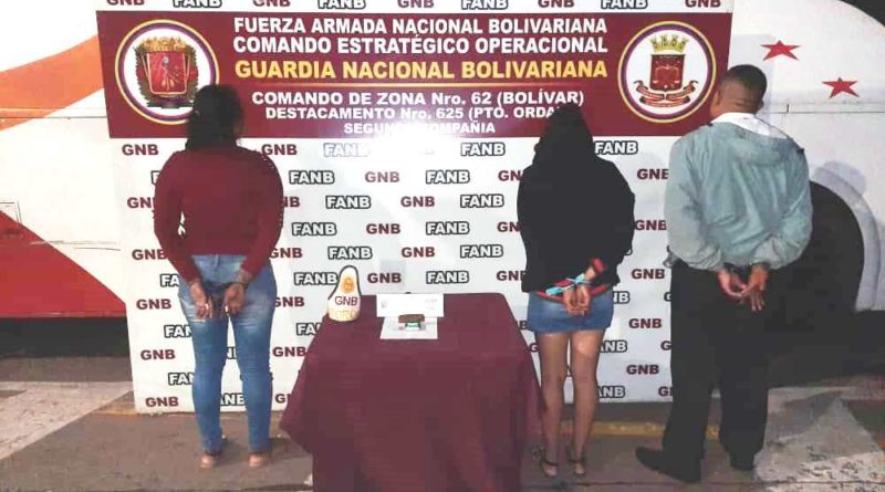 GNB capturó a tres ciudadanos con droga en el estado Bolívar