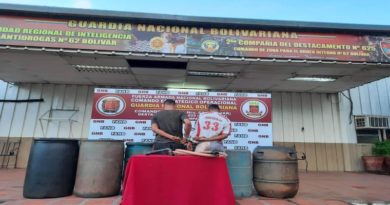 GNB captura a dos sujetos por hurto de 1.320 litros de gasoil en Planta de PDVSA en el estado Bolívar