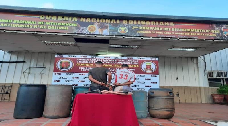 GNB captura a dos sujetos por hurto de 1.320 litros de gasoil en Planta de PDVSA en el estado Bolívar