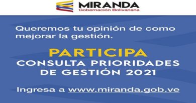 Gobernación de Miranda realiza consulta popular para definir prioridades de gestión del 2021