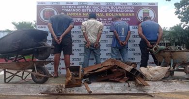 GNB captura a 8 ciudadanos por hurto de material estratégico en el estado Bolívar