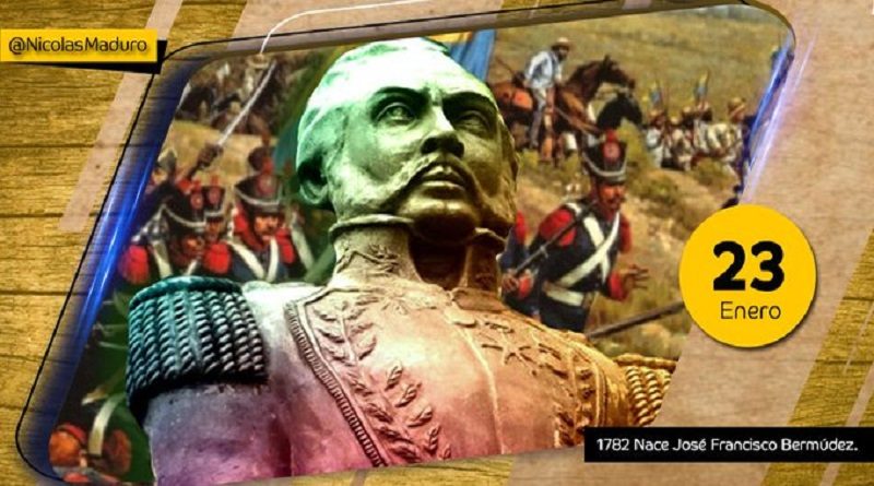 Venezuela conmemora los 239 años del natalicio del general que se hizo pueblo José Francisco Bermúdez