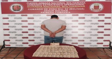 GNB capturó a un ciudadano por extorsión a comerciantes en el estado Bolívar