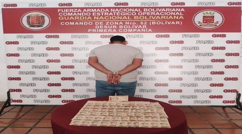 GNB capturó a un ciudadano por extorsión a comerciantes en el estado Bolívar