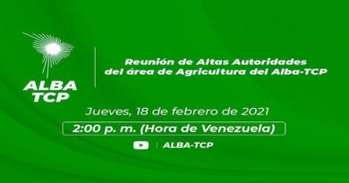Autoridades del sector agricultor del ALBA-TCP trazarán estrategias para garantizar la alimentación en medio de la pandemia