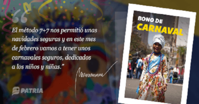 Sistema Patria inicia la entrega del Bono de Carnaval